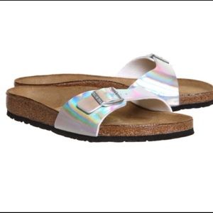 Birkenstock Size 38 regular silver sandals EUC!